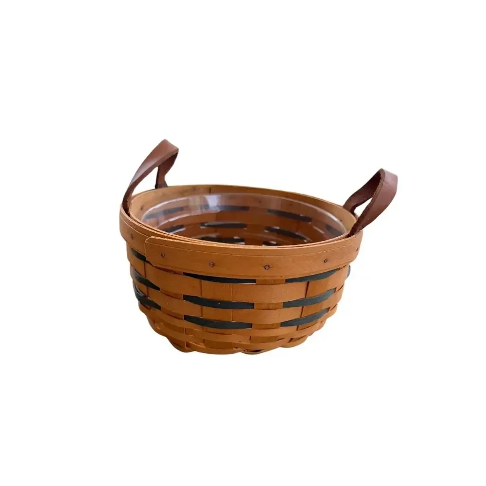 Longaberger Heartland Woven Basket Pair Signed Vintage Pantry Made in U.S.A.